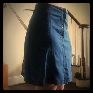 Button Down Denim Skirt